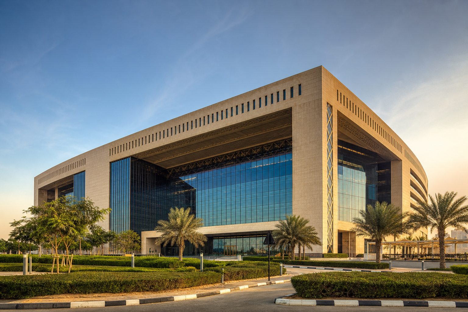 Dubai Land Department building with modern architecture