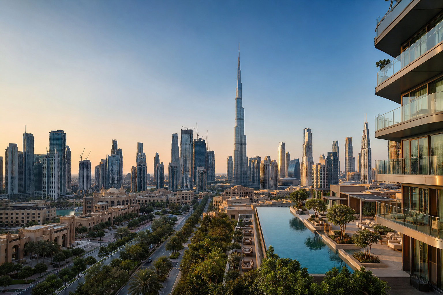 Futuristic Dubai cityscape representing growth and development